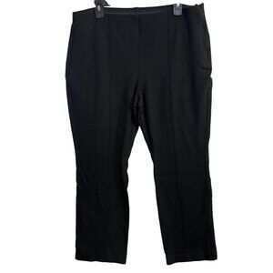 Chico's‎ 14 Stretch Pull On Pants Black Slim Straight Ponte Career Minimalist